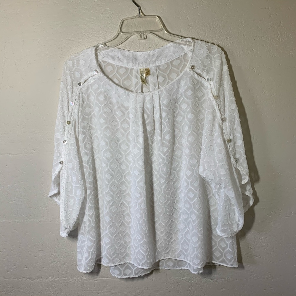 Chenault sheer White blouse size XLP